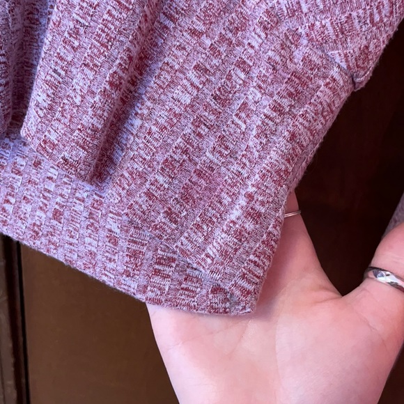 Maroon Long Sleeve Shein Crop Top - Picture 6 of 6